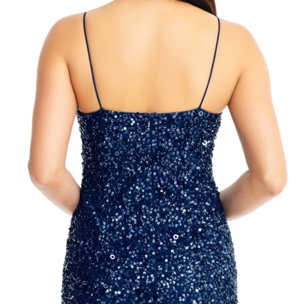NWT Adrianna Papell Blue Beaded Dress - Picture 4 of 5